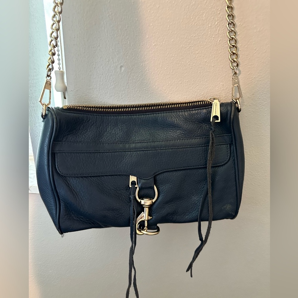 Rebecca Minkoff blue leather MAB crossbody purse